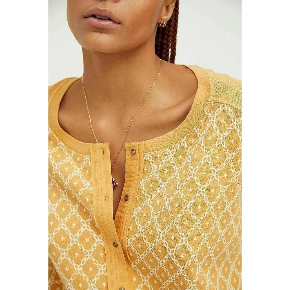 Free People We The Free Free Spirit Tee Tunic Top Embroidered Oversized S 281638